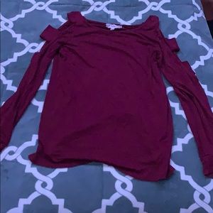 burgundy long sleeve shirt. Size-AS